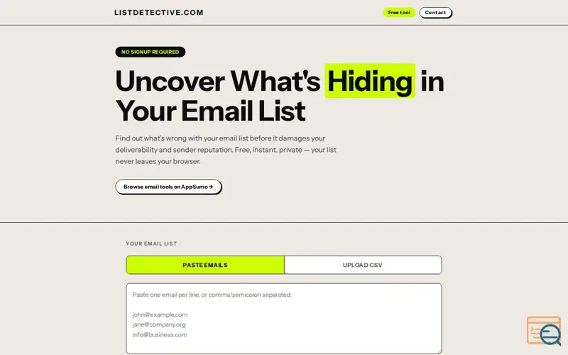 Screenshot of List Detective: Free Email List Checker