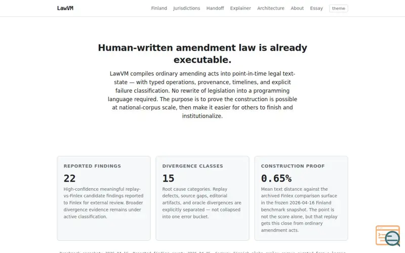 Screenshot of Lawvm