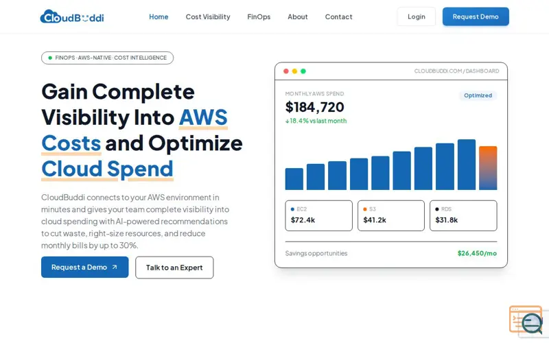 Screenshot of CloudBuddi