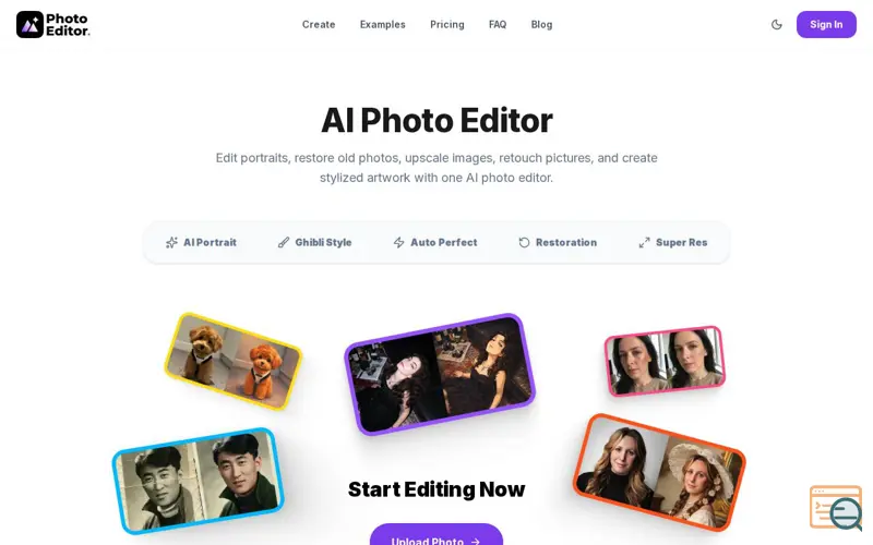 Screenshot of Photo Editor AI