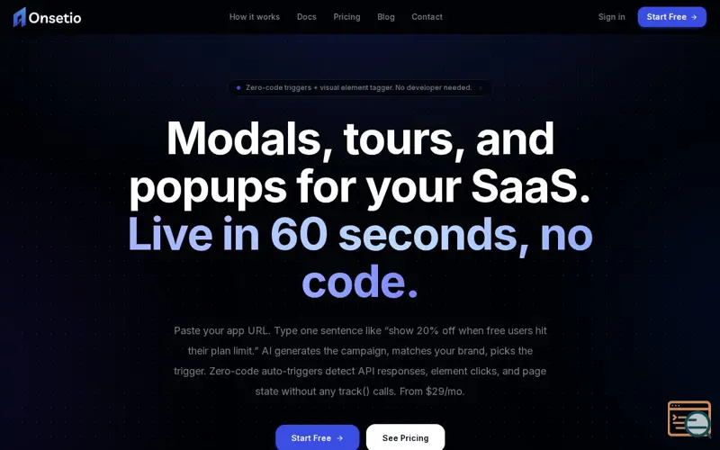 Screenshot of Onsetio