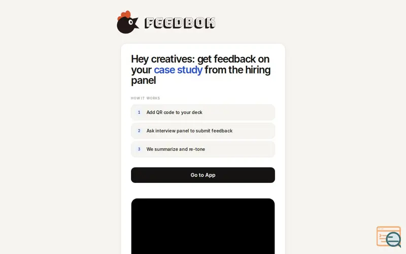 Screenshot of Feedbok — Request feedback on your case study