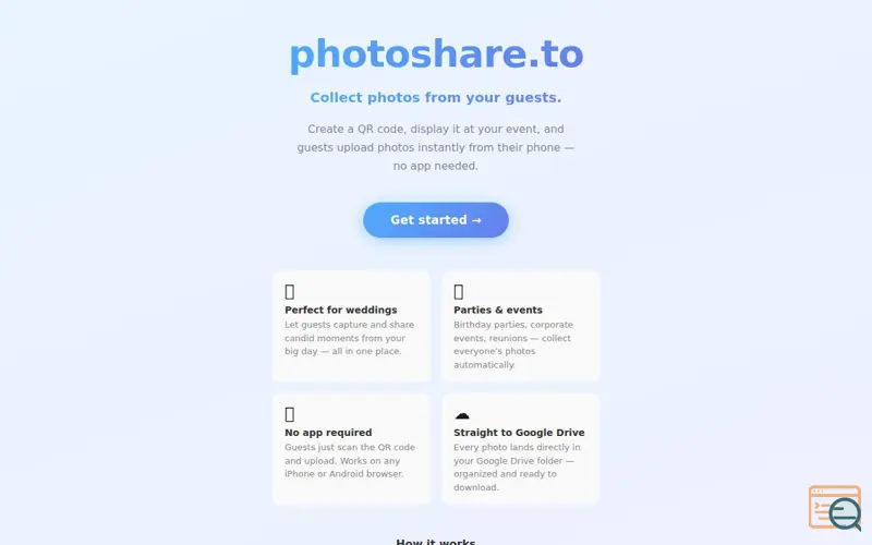 Screenshot of photoshare.to