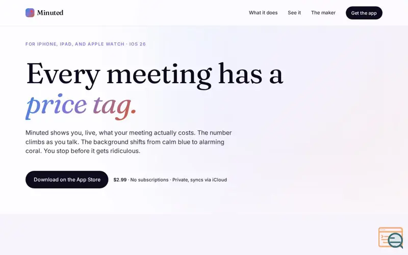 Screenshot of Minuted