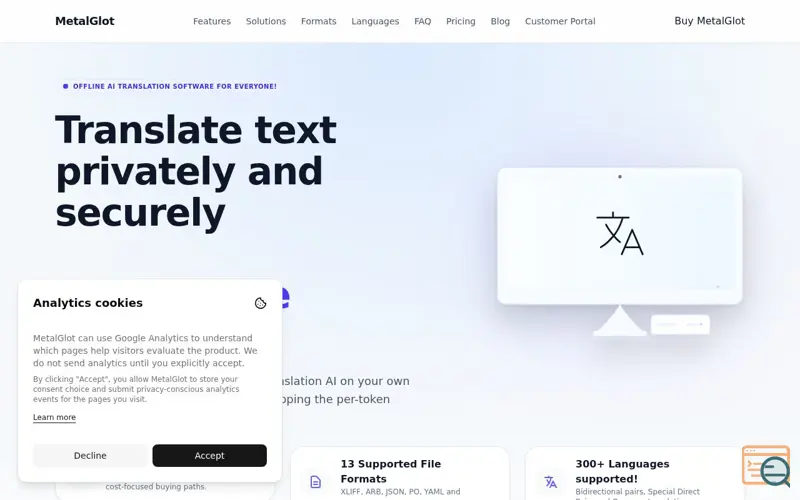 Screenshot of MetalGlot