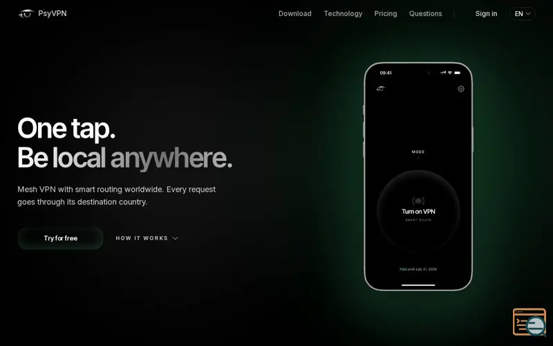 Screenshot of PsyVPN