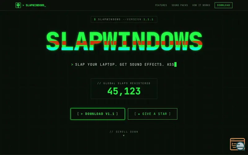 Screenshot of SlapWindows