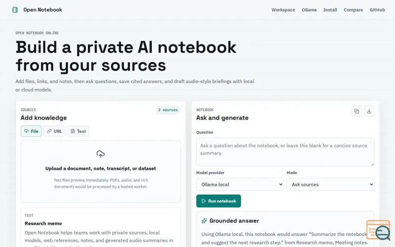 Screenshot of Open Notebook