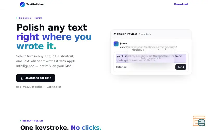 Screenshot of TextPolisher.app
