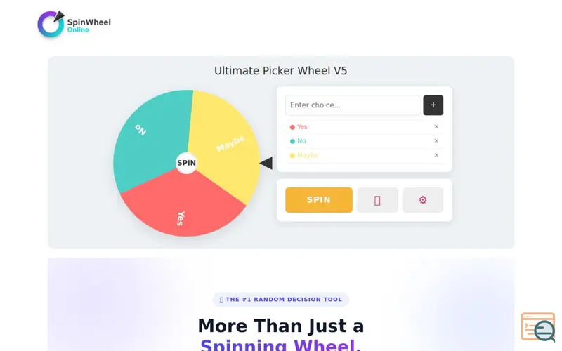 Screenshot of Spin The Wheel