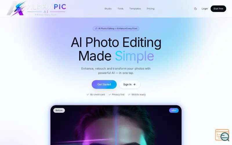Screenshot of AI-powered photo Enhancement made GREAT