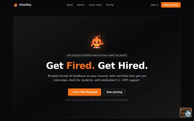 Screenshot of FireThis.AI