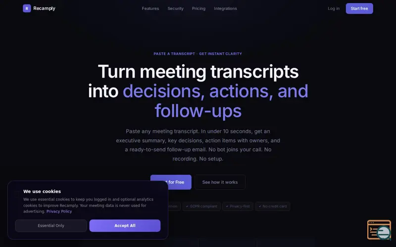 Screenshot of Recamply