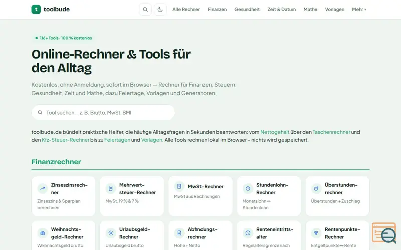 Screenshot of Toolbude