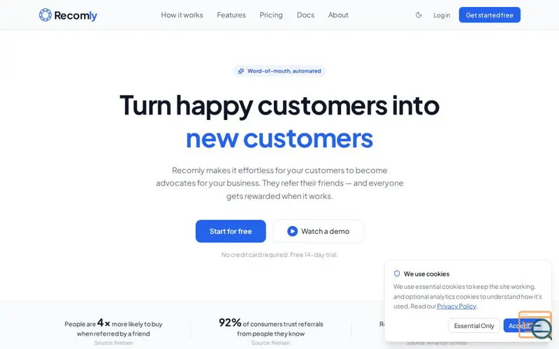 Screenshot of Recomly