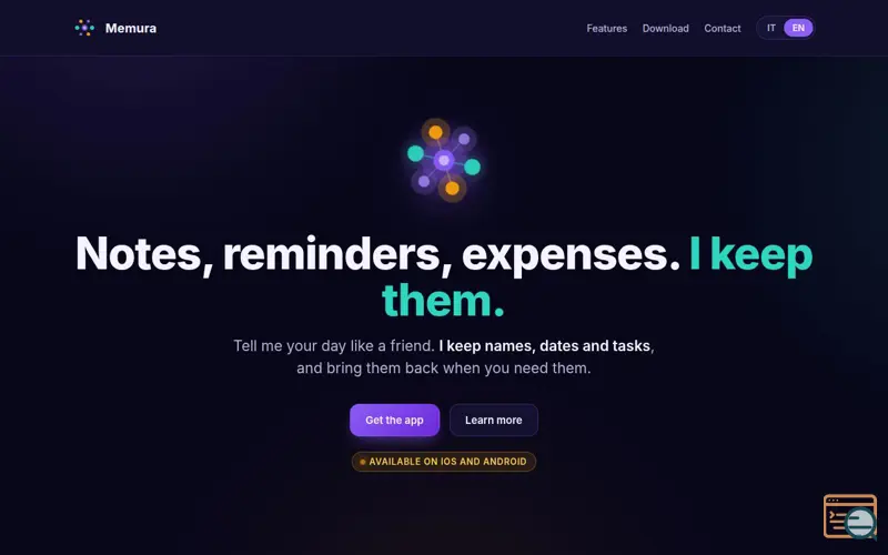 Screenshot of Memura, a launch using Register.it