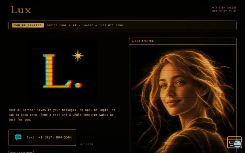 Screenshot of Lux - AI Agent on iMessage