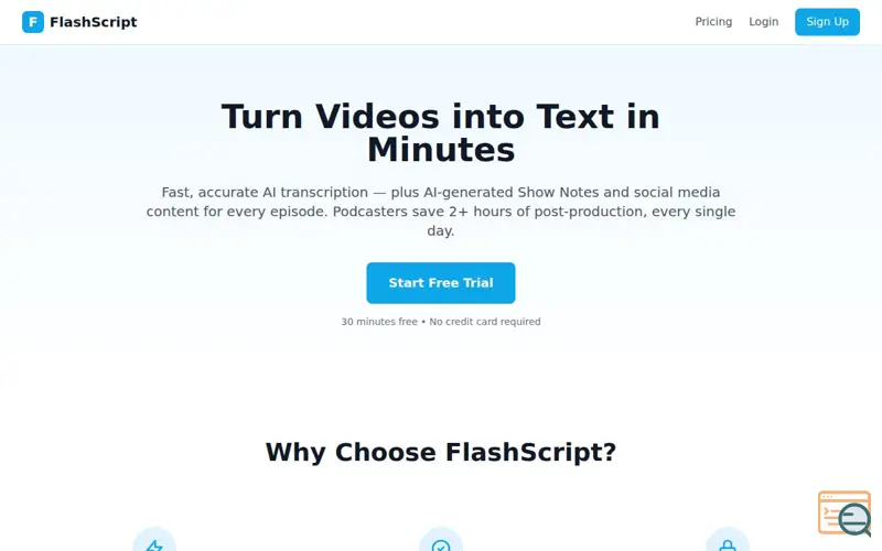 Screenshot of FlashScript