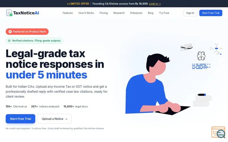 Screenshot of TaxNoticeAI