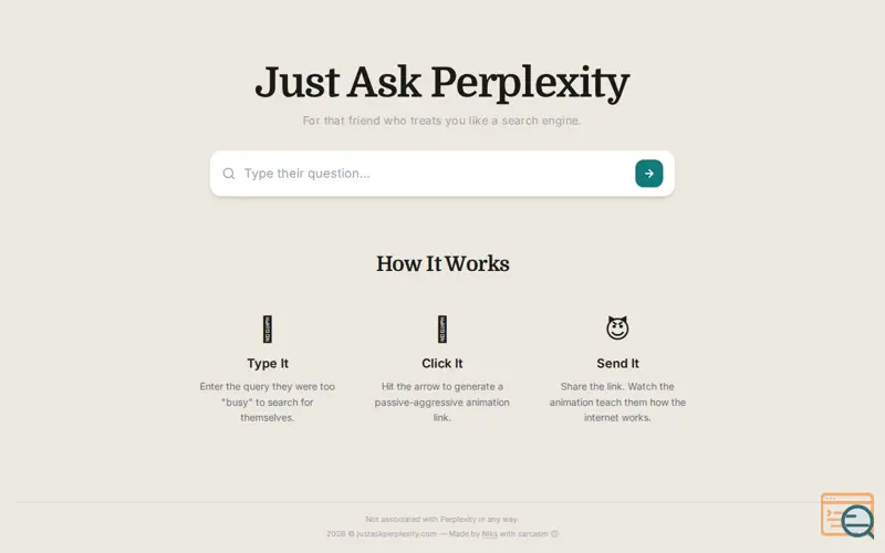 Screenshot of Just Ask Perplexity