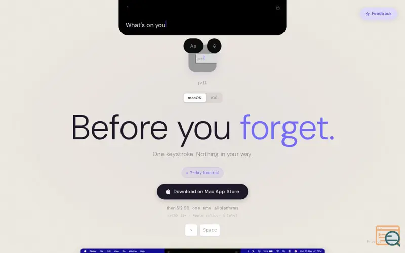 Screenshot of Jott