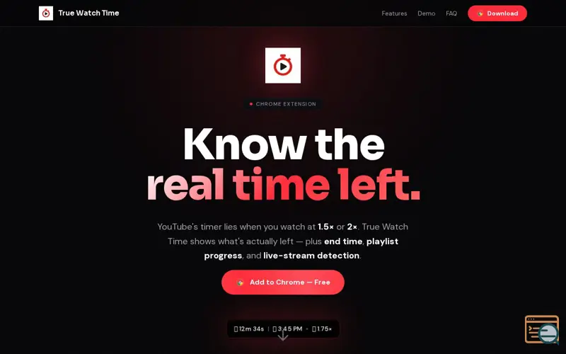 Screenshot of True Watch Time