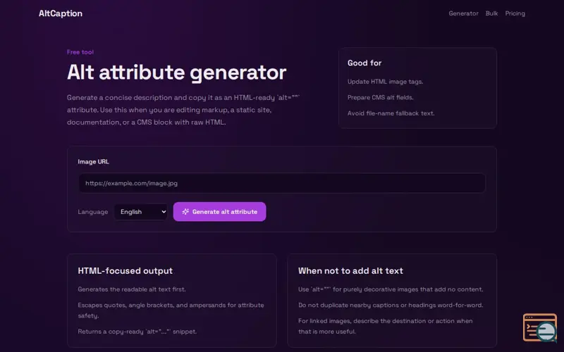 Screenshot of AltCaption