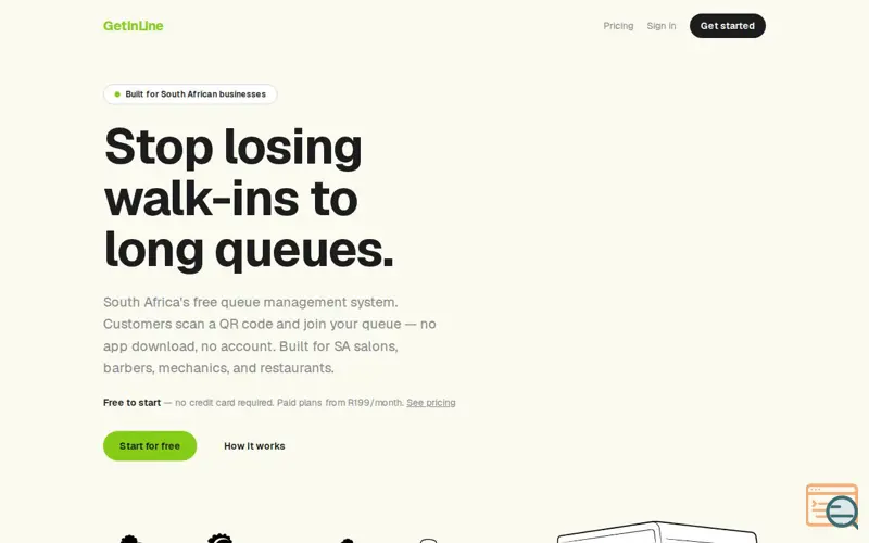 Screenshot of GetInLine