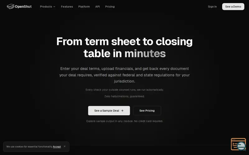 Screenshot of OpenShut, a launch using Supademo