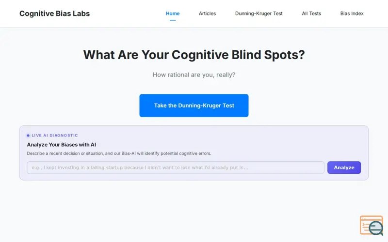 Screenshot of Cognitive Bias Labs