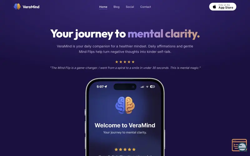 Screenshot of VeraMind: Flips & Affirmations