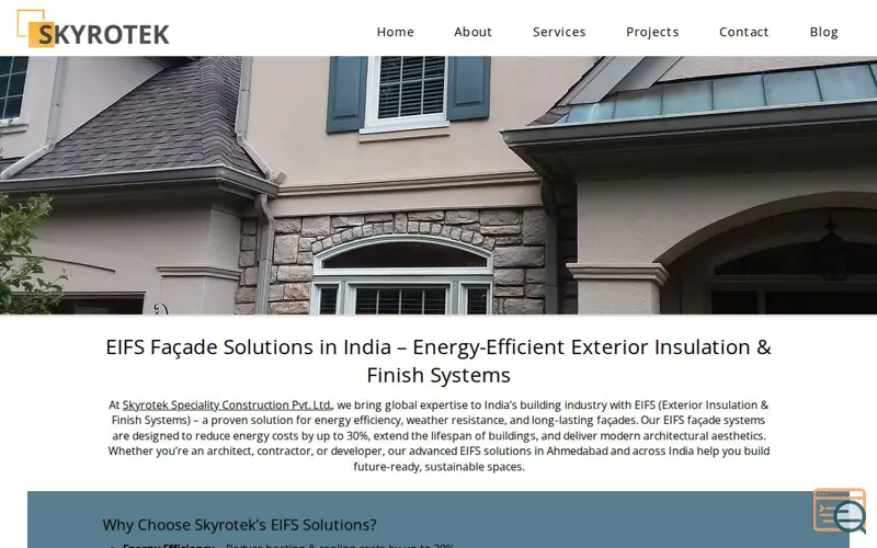 Screenshot of EIFS Facade & Wall Insulation