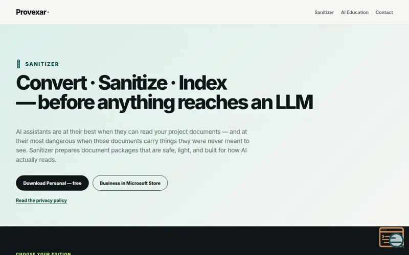 Screenshot of Sanitizer