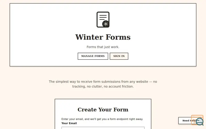 Screenshot of Winter Forms
