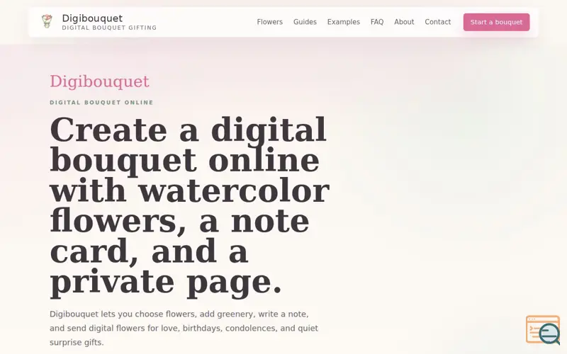 Screenshot of Digibouquet