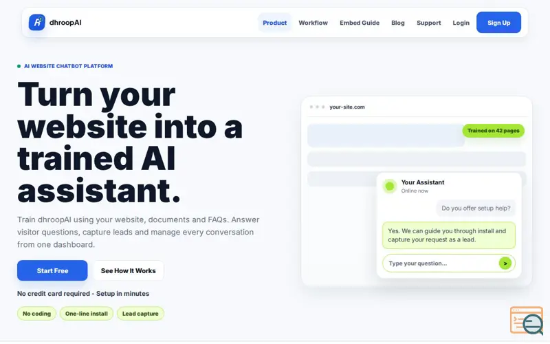 Screenshot of Dhroop AI