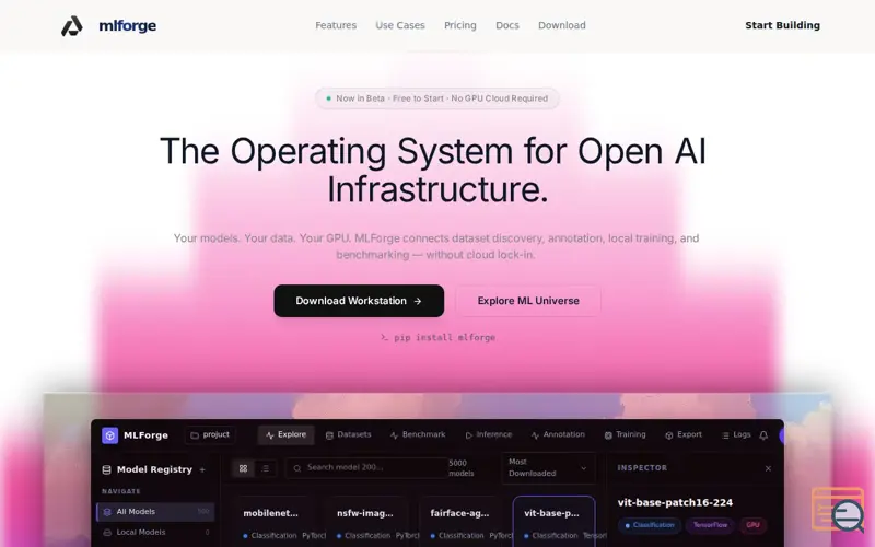 Screenshot of MLForge