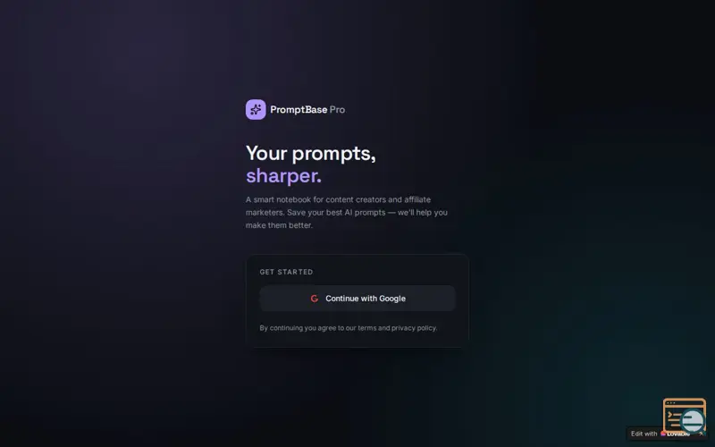 Screenshot of PromptBase Pro — Smart prompt notebook