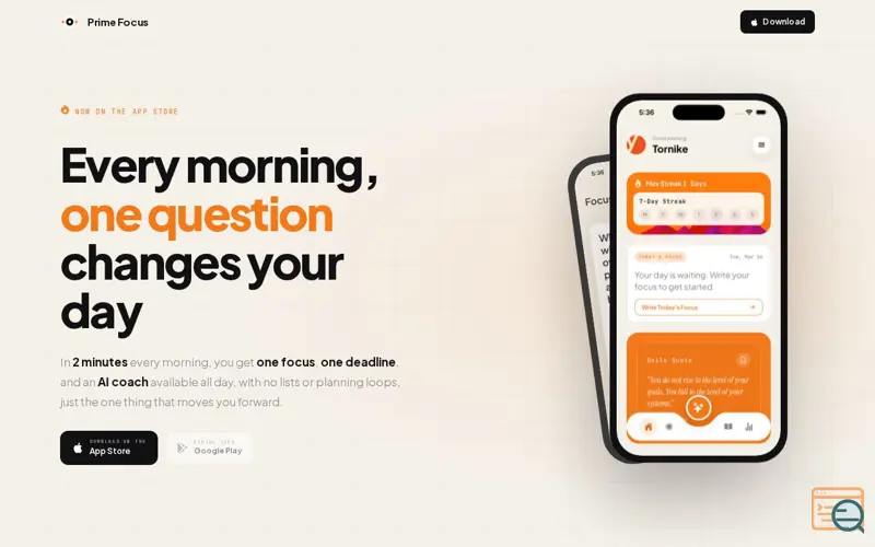 Screenshot of Prime Focus
