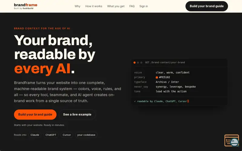 Screenshot of BrandFrame