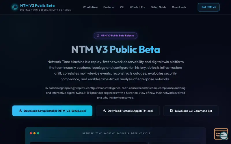Screenshot of NTM V3 Public Beta