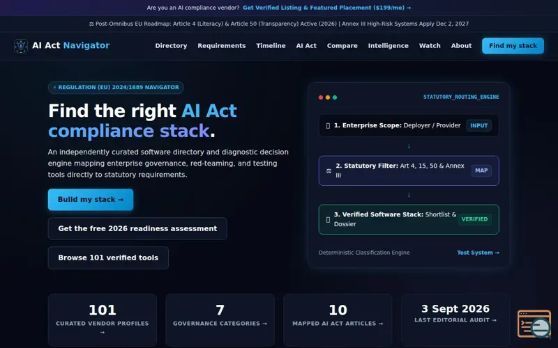 Screenshot of AI Act Navigator