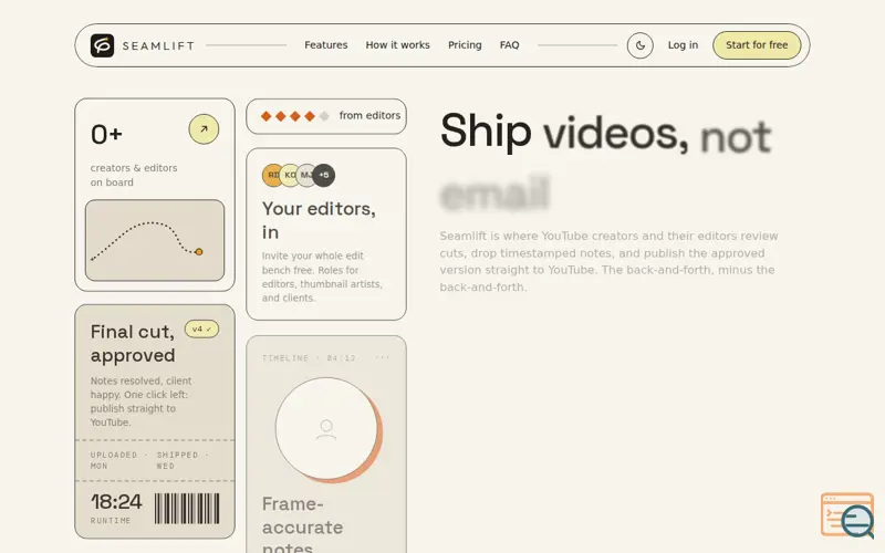 Screenshot of Seamlift