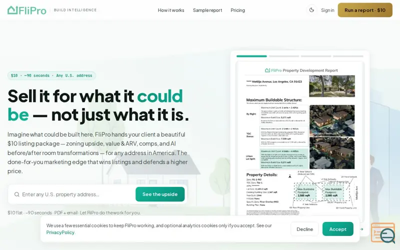 Screenshot of FliPro