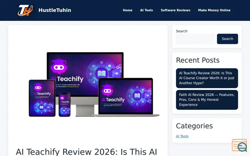 Screenshot of AI Teachify
