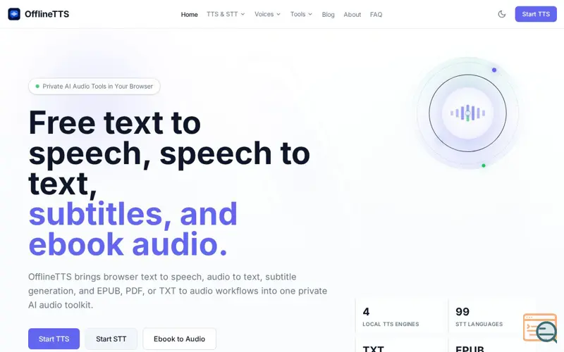 Screenshot of Offlinetts