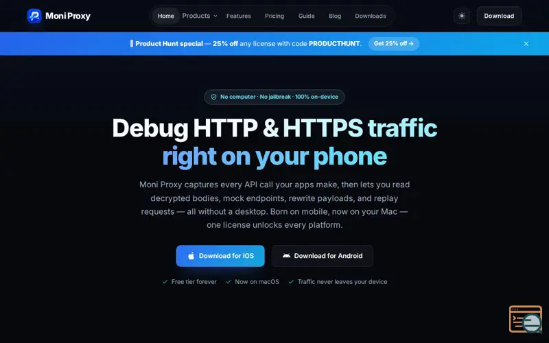 Screenshot of Moni Proxy