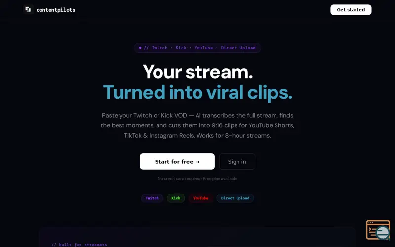 Screenshot of ContentPilots