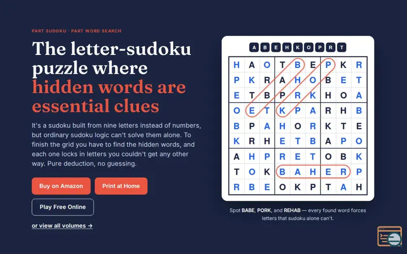 Screenshot of Sudokuwordsearch