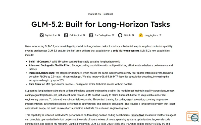 Screenshot of GLM-5.2